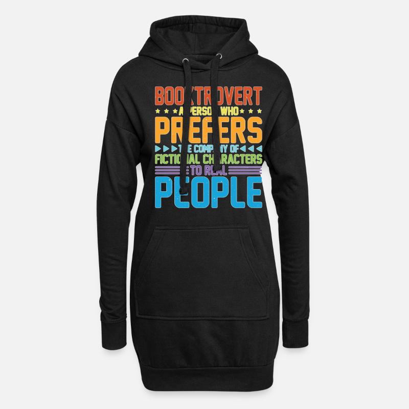 Booktrovert Definition Description 30 - Hoodie-Kleid - Schwarz