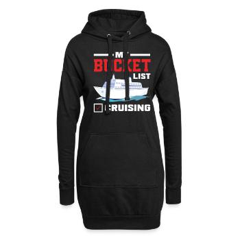 Meine Bucket List Kreuzfahrt - Hoodie-Kleid - Schwarz - Vorne