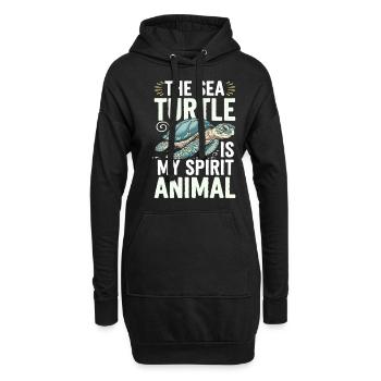 Tortue de mer Animal - Sweat-shirt à capuche long Femme - noir - Devant