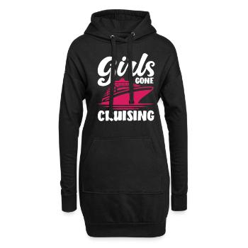 Filles en croisière d’aventure - Sweat-shirt à capuche long Femme - noir - Devant