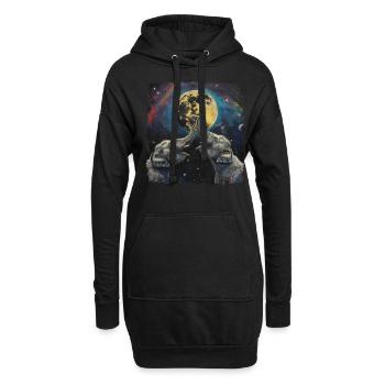 Elefant Tier Heulender Mond - Hoodie-Kleid - Schwarz - Vorne