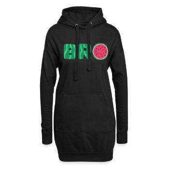 Melon pastèque Fruit d’été Frère Cadeau - Sweat-shirt à capuche long Femme - noir - Devant