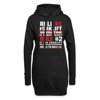 Gabelstaplerfahrer Regel Nummer Eins - Hoodie-Kleid - Schwarz - Vorne