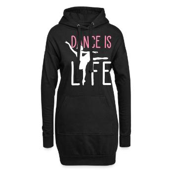 Ballett Tanz Tänzerin Tanz ist Leben - Hoodie-Kleid - Schwarz - Vorne