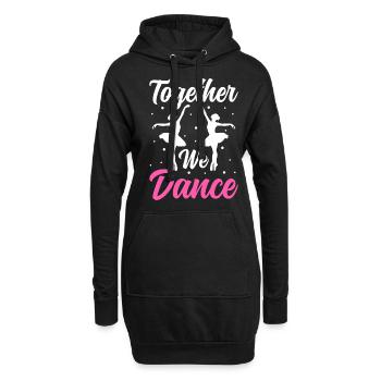 Ballett Tänzerin Gemeinsam tanzen wir - Hoodie-Kleid - Schwarz - Vorne