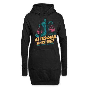 Zodiaque Balance Anniversaire Génial Depuis 1957 - Sweat-shirt à capuche long Femme - noir - Devant