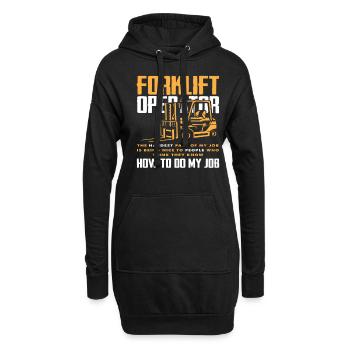 Forklift Driver Job Difficult Part - Hoodie Dress - black - Front
