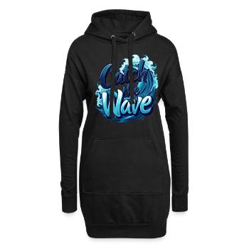 Catch the Wave für einen Surfer Wellenreiter - Hoodie-Kleid - Schwarz - Vorne