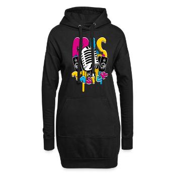 Podcast Podcaster Podcasting Mic Master - Hoodie-Kleid - Schwarz - Vorne