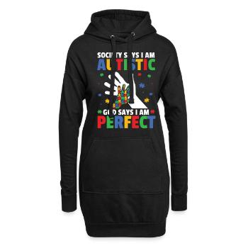 Journée de sensibilisation à l’autisme Cadeau autiste - Sweat-shirt à capuche long Femme - noir - Devant