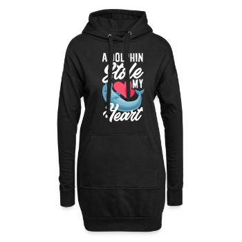 Ein Delfin Hat Mein Herz Gestohlen - Hoodie-Kleid - Schwarz - Vorne