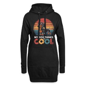 Teckel mon chien pense que je suis cool - Sweat-shirt à capuche long Femme - noir - Devant