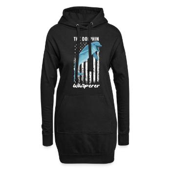 Der Delfinflüsterer für Meeresliebhaber - Hoodie-Kleid - Schwarz - Vorne