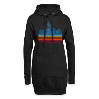 Mountainbike Abenteuer im Wald - Hoodie-Kleid - Schwarz - Vorne