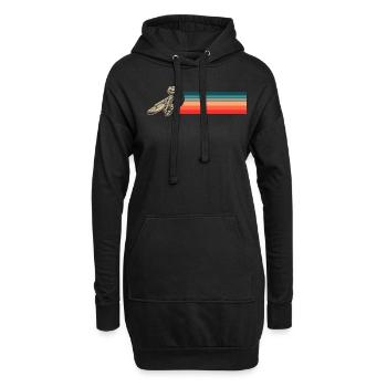 Vintage Motorradfahrer Mit Retro Streifen - Hoodie-Kleid - Schwarz - Vorne