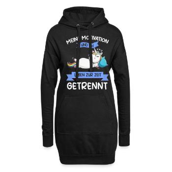 Lazy Tshirt Travail Licorne Drôle Sarcasme Bureau - Sweat-shirt à capuche long Femme - noir - Devant