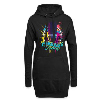 Podcast Vibes Podcaster Podcasting - Hoodie-Kleid - Schwarz - Vorne