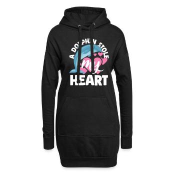 Ein Delfin Hat Mein Herz Gestohlen - Hoodie-Kleid - Schwarz - Vorne