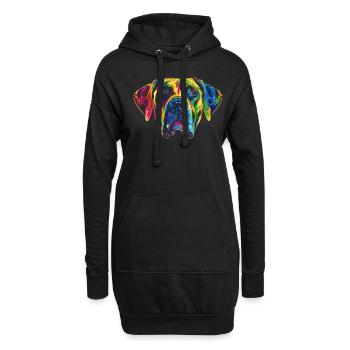 Rhodesian Ridgeback Hund Popart - Hoodie-Kleid - Schwarz - Vorne
