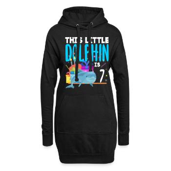 Dieser Kleine Delphin Ist 1 1. Geburtstag - Hoodie-Kleid - Schwarz - Vorne