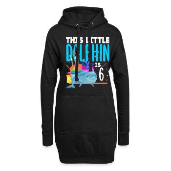 Ce petit dauphin a 6 6 ans - Sweat-shirt à capuche long Femme - noir - Devant