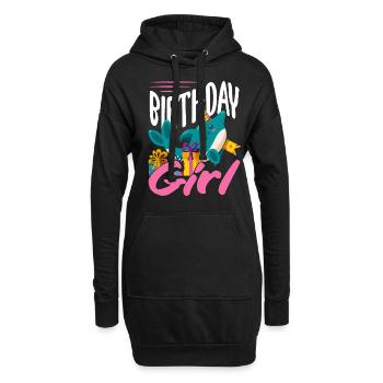 Dauphin Anniversaire Fille - Sweat-shirt à capuche long Femme - noir - Devant