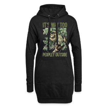 It's Way Too Peopley Outside - Hoodie-Kleid - Schwarz - Vorne