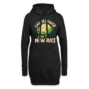 Cauliflower Is The New Rice für einen Diät Plan - Hoodie-Kleid - Schwarz - Vorne