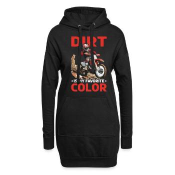 Dirt Is My Favorite Color - Hoodie-Kleid - Schwarz - Vorne