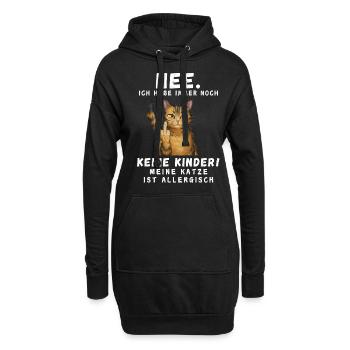 Tshirt chat Drôle Drôle Humour Sarcasme Kitty - Sweat-shirt à capuche long Femme - noir - Devant