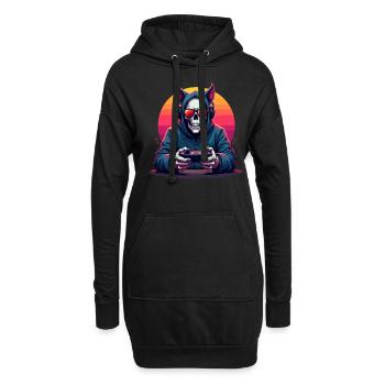 Lunettes de soleil et casques gamer skull en pop - Sweat-shirt à capuche long Femme - noir - Devant
