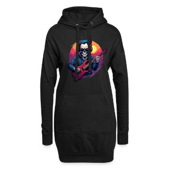 Heavy Metal Skeleton lunettes de soleil casque en pop - Sweat-shirt à capuche long Femme - noir - Devant