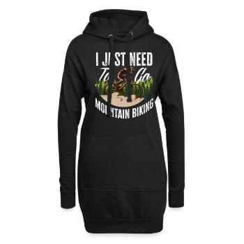 Je n’ai qu’à faire du VTT - Sweat-shirt à capuche long Femme - noir - Devant
