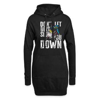 Lass Dich Nicht Vom Dreck Aufhalten Mountainbike - Hoodie-Kleid - Schwarz - Vorne