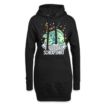 Chemise de nuit officielle signe du zodiaque Poissons - Sweat-shirt à capuche long Femme - noir - Devant