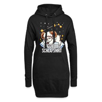 Chemise de nuit officielle signe du zodiaque Bélier - Sweat-shirt à capuche long Femme - noir - Devant