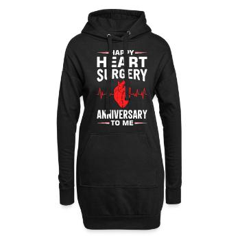 Herzbypass Herzinfarkt Herzoperation - Hoodie-Kleid - Schwarz - Vorne