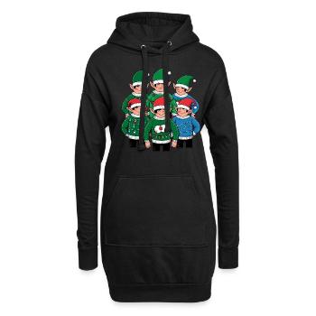 Elfes Noël laid Noël Noël Père Noël - Sweat-shirt à capuche long Femme - noir - Devant