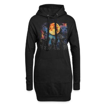 Bouledogue Français Frenchie Chien Hurlant Mon - Sweat-shirt à capuche long Femme - noir - Devant
