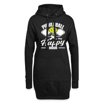 Pickleball Ist Meine Glückliche Stunde - Hoodie-Kleid - Schwarz - Vorne