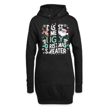 Pull de Noël moche Weihnachten Noël Père Noël - Sweat-shirt à capuche long Femme - noir - Devant