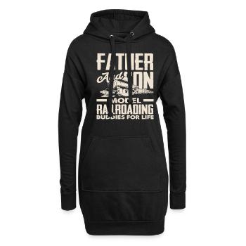 Père et fils, amis pour la vie - Sweat-shirt à capuche long Femme - noir - Devant