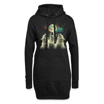 Chat de l’Himalaya Lune hurlante - Sweat-shirt à capuche long Femme - noir - Devant