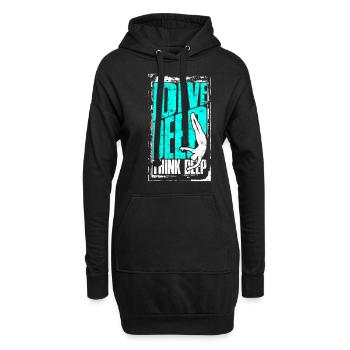 Taucher Sporttauchen Tauchen Dive Deep Think Deep - Hoodie-Kleid - Schwarz - Vorne