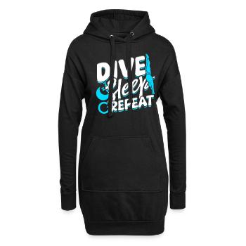 Plongeur Plongée sous-marine Plongée Plongée Sleep Repeat - Sweat-shirt à capuche long Femme - noir - Devant