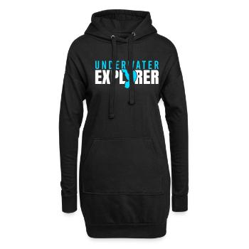 Taucher Sporttauchen Tauchen Underwater Explorer - Hoodie-Kleid - Schwarz - Vorne