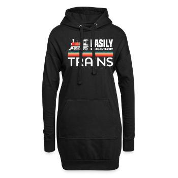 Facilement distrait par les trains Retro-Lok - Sweat-shirt à capuche long Femme - noir - Devant