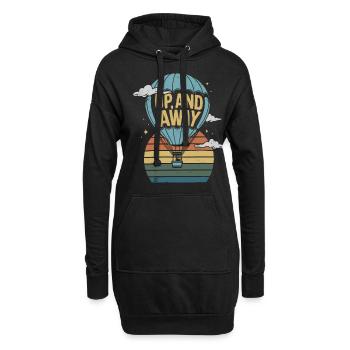 Heißluftballon - Hoch Hinaus und Weg - Hoodie-Kleid - Schwarz - Vorne