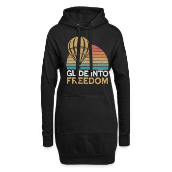 Montgolfière : glissez vers la liberté - Sweat-shirt à capuche long Femme - noir - Devant