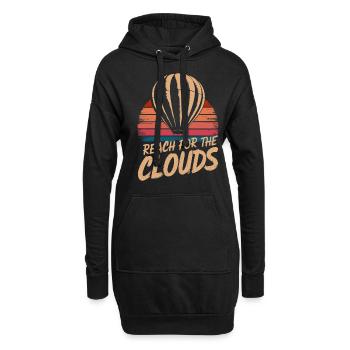 Inspiration montgolfière - Reach For The Clouds - Sweat-shirt à capuche long Femme - noir - Devant